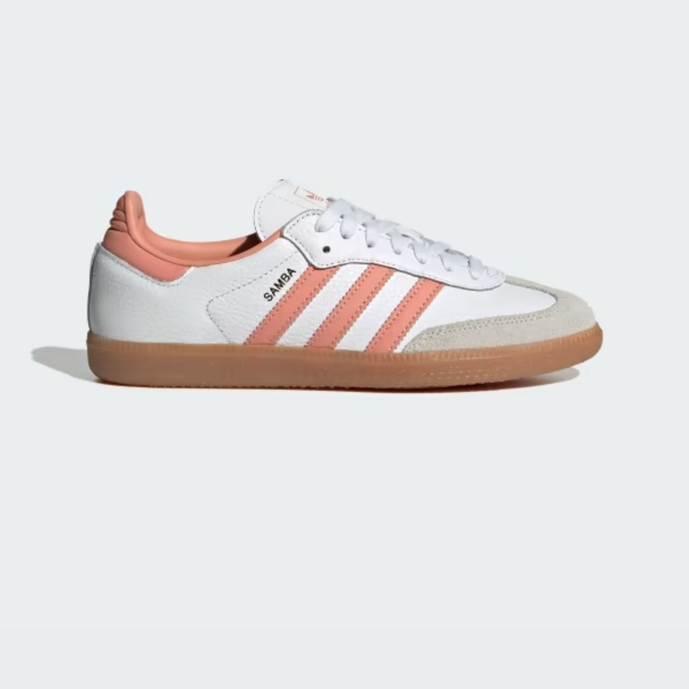 Adidas - Samba OG White and Coral Sneakers